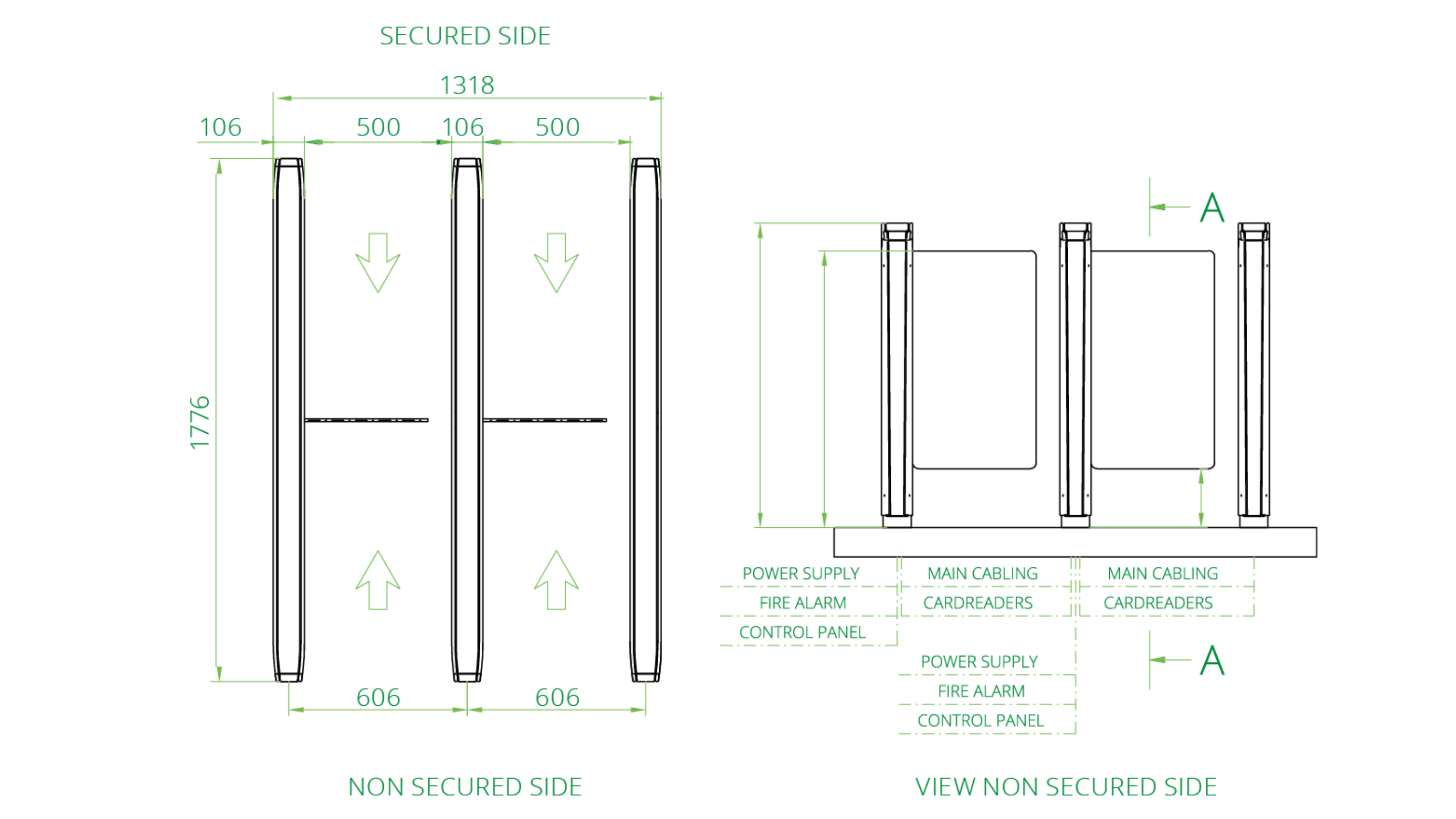 Speed Gate Turnstile - Lifeline Speedlane Swing | Boon Edam