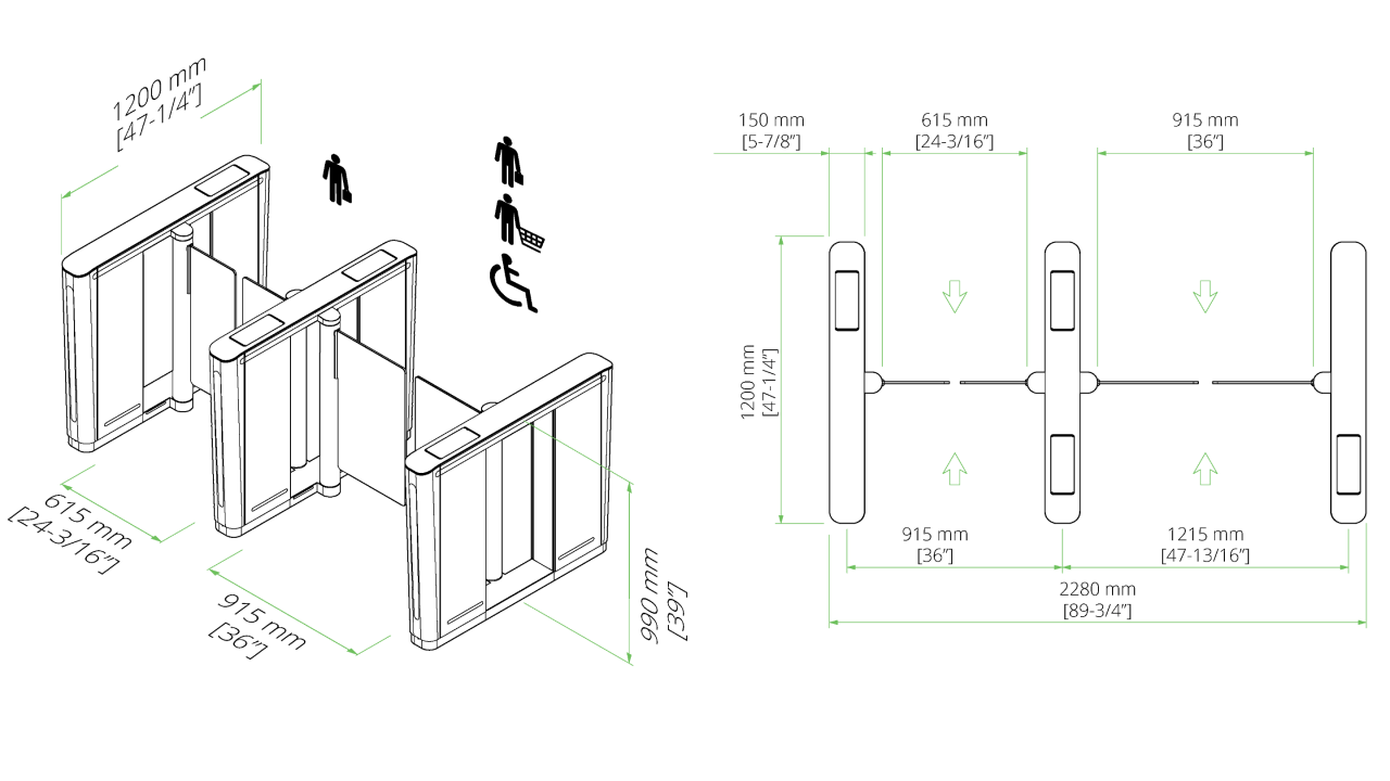 Swing Barrier Gate Speedlane Compact Boon Edam